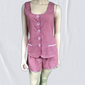 Vintage Victoria’s Secret gingham daisy Cotton Quality Collection matching set